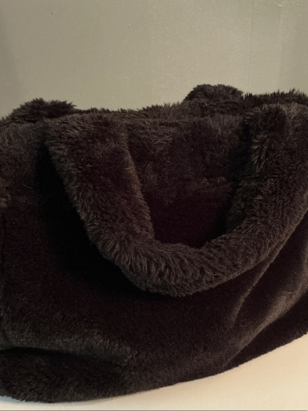 Juicy Couture Black Faux Fur Hobo Bag with Gold Logo-Like New - Picture 3 of 9